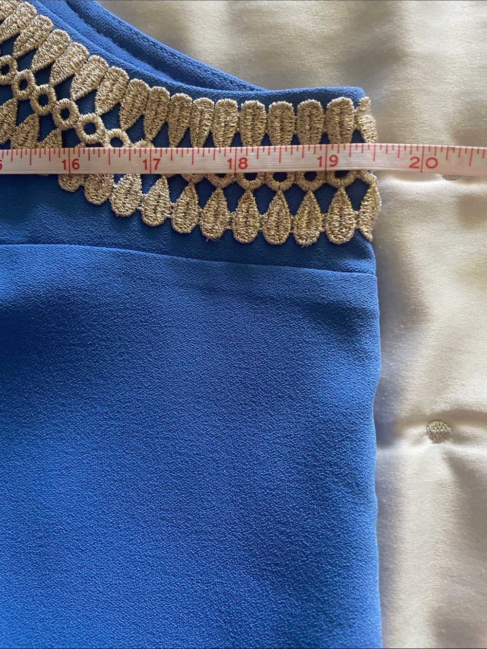 Lilly Pulitzer Amayah Soft Shift Blue Sleeveless Dress with Lace Trim sz 8 - Picture 7 of 12